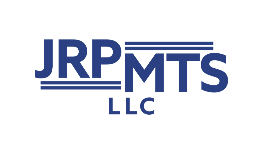Blue logo with the text JRP MTS LLC, highlighted by horizontal lines above and below JRP and MTS. Set against a white background, this design brings a Business Spotlight feel to Elite Dozer branding. -WorkIT Coworking Center
