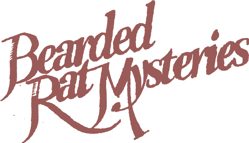 Stylized, brown handwritten text reads Bearded Rat Mysteries on a light background, featured here in our business spotlight from Shimmer Labs. The words overlap in an artistic, flowing script. -WorkIT Coworking Center